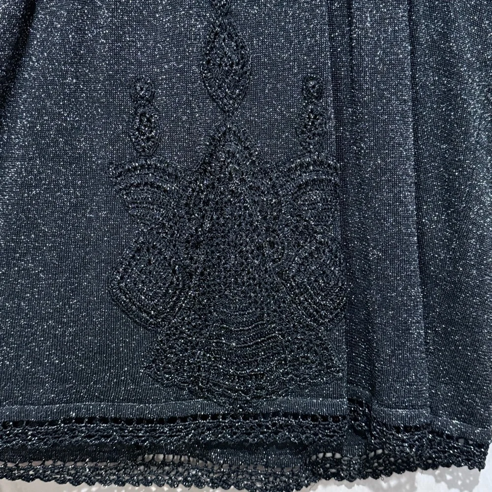 Michael Simon Vintage Black Gold Lurex Blouse, Whimsigoth 90s/Y2K Glam Holiday - Picture 4 of 15